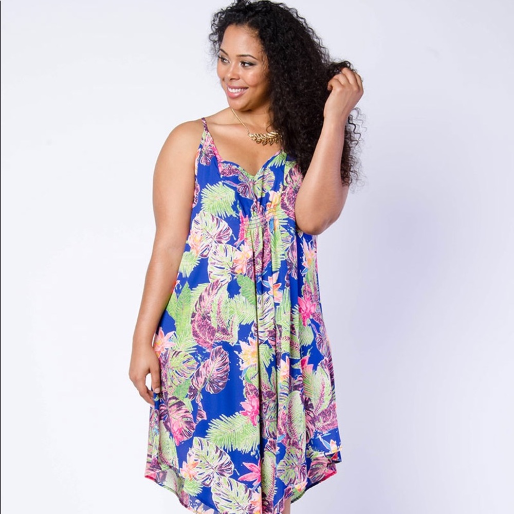 Pull Over Multicolor Tropical Dress
